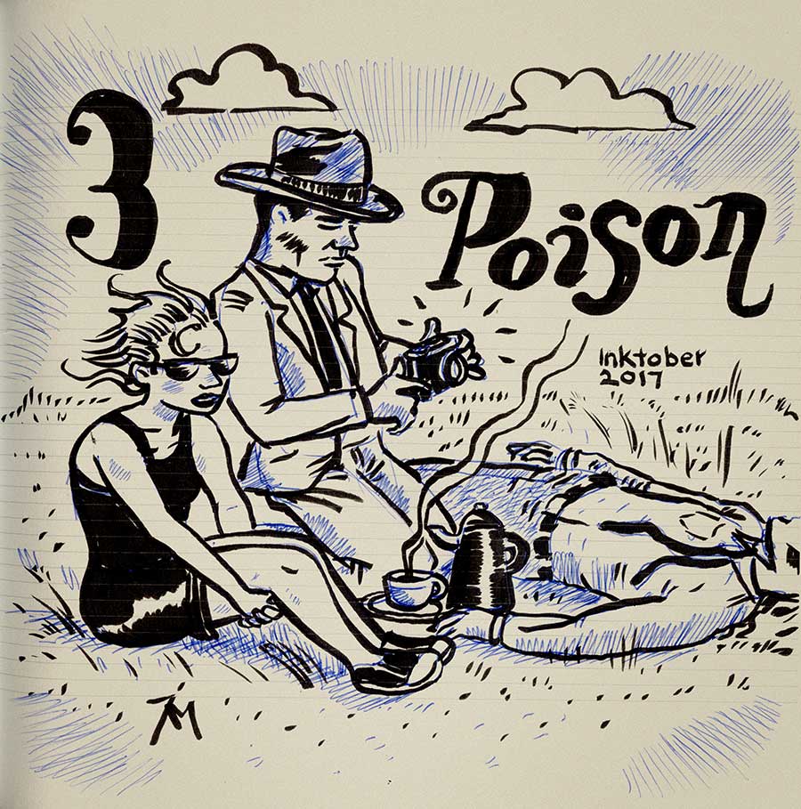 illustration titled Inktober 2017-3 Poison.