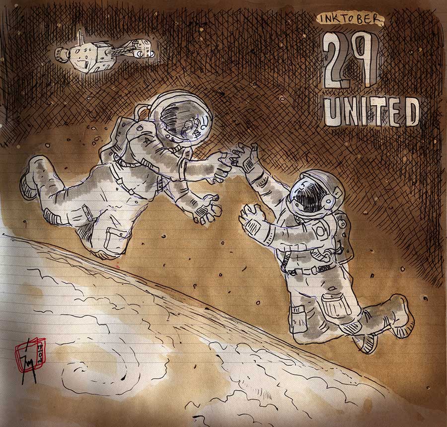 illustration titled: Inktober 29 - United.