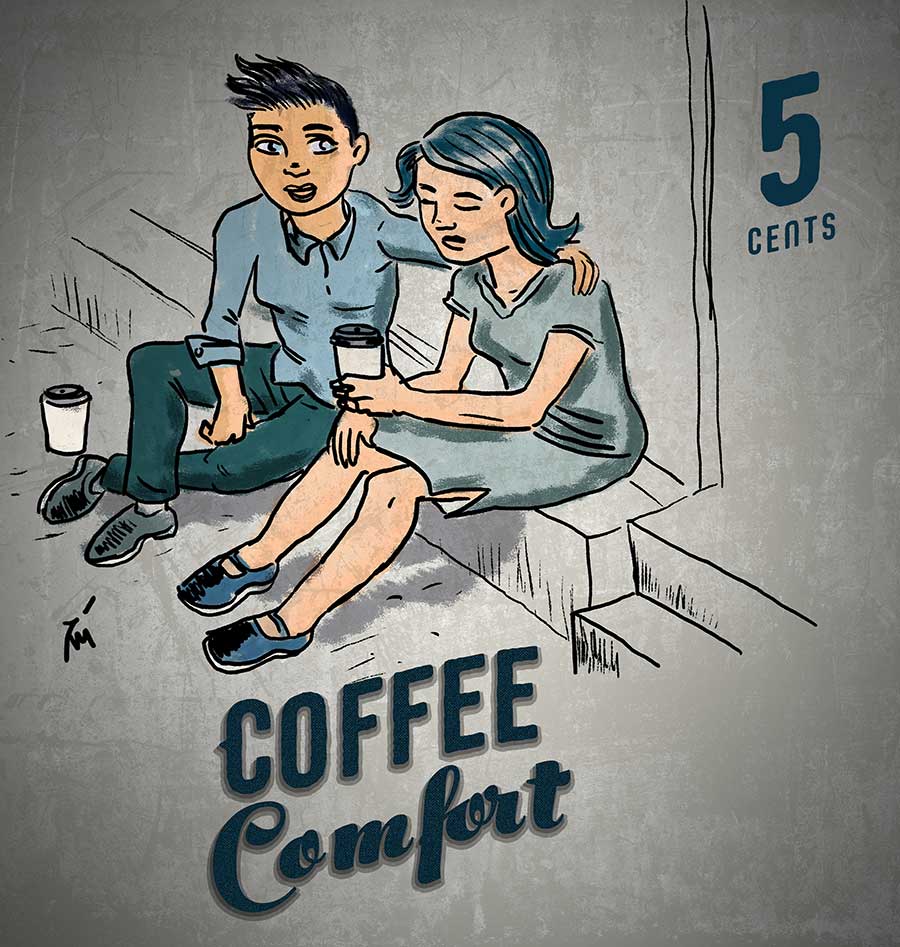 illustration titled Coffee Consolation.