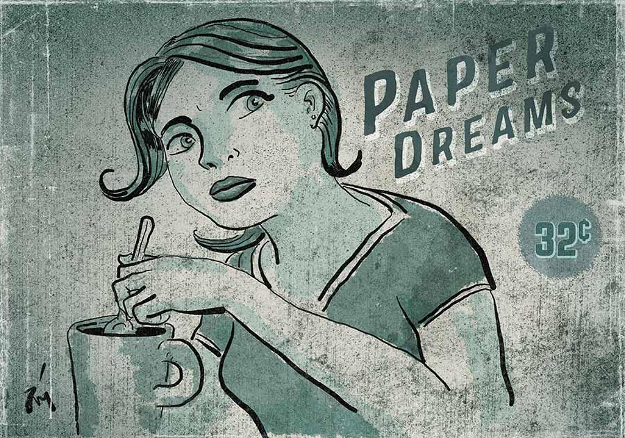 illustration titled Paper Dreams.