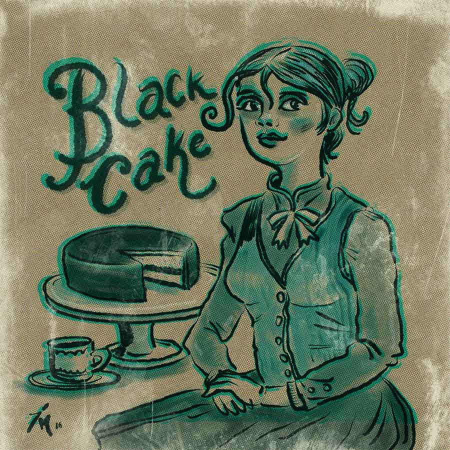 illustration titled: Black Cake