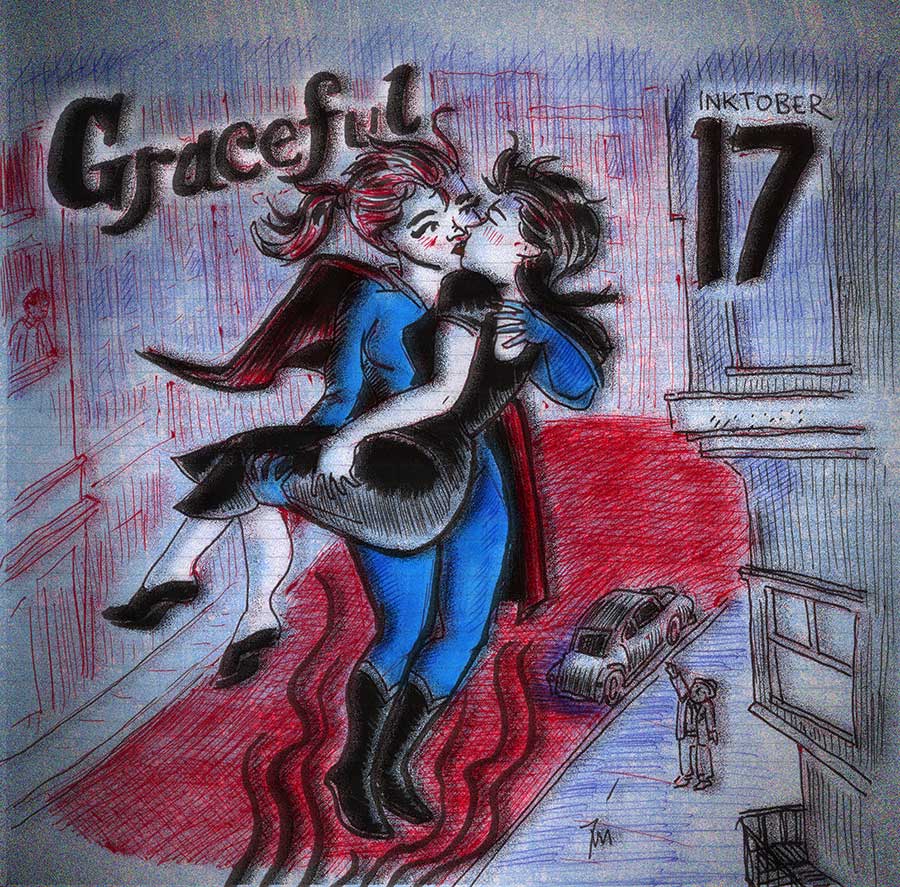 illustration titled: Inktober 17 - Graceful.