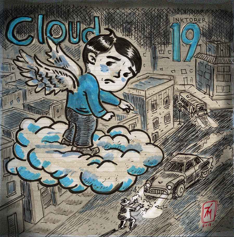 illustration titled: Inktober 19 - Cloud.