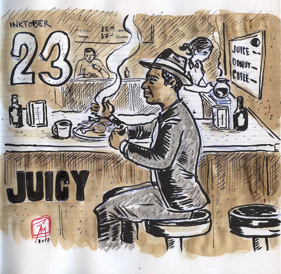 illustration titled: Inktober 23 - Juicy.