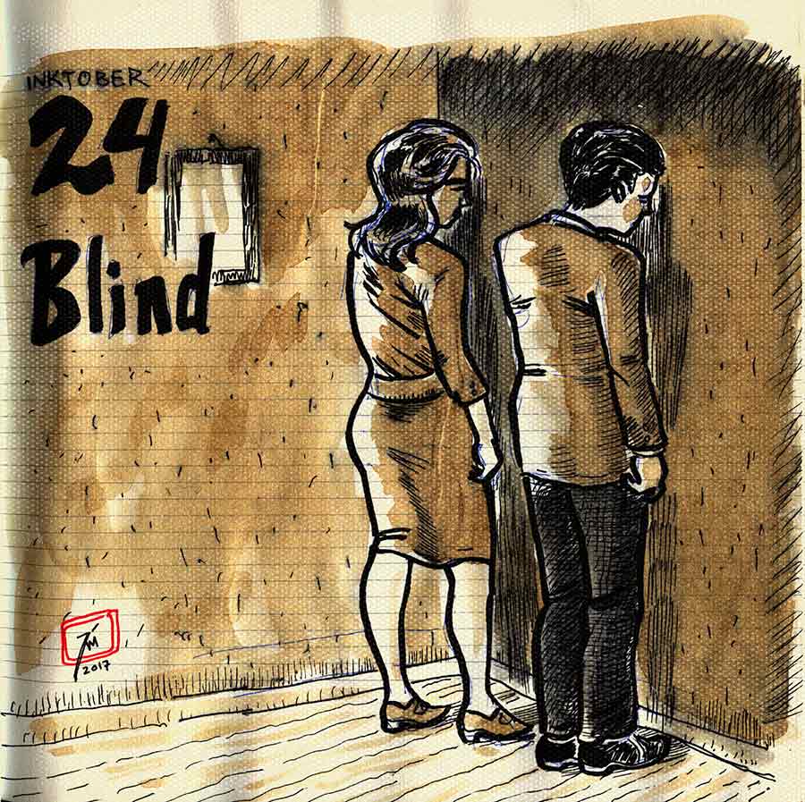 illustration titled: Inktober 24 - Blind.