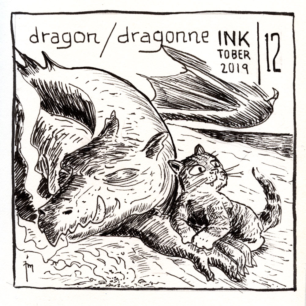 illustration title: Inktober 12: Dragon.