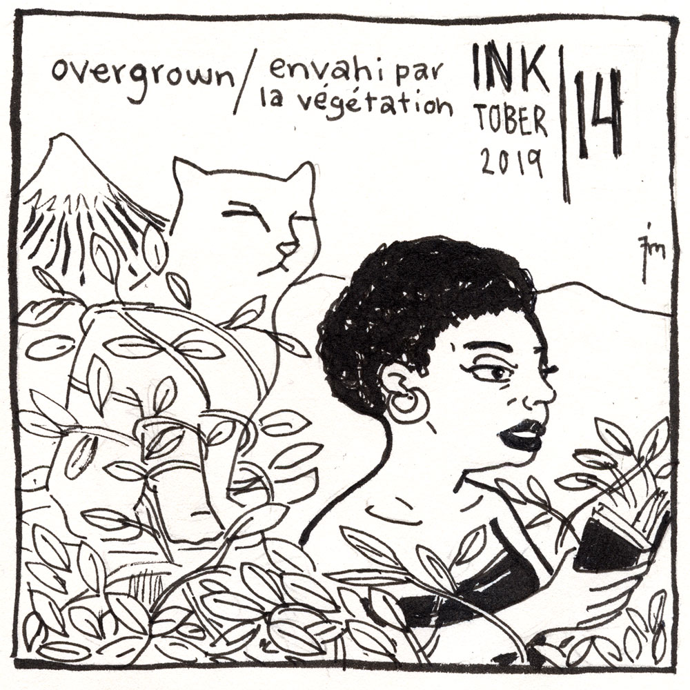 illustration title: Inktober 14: Overgrown.