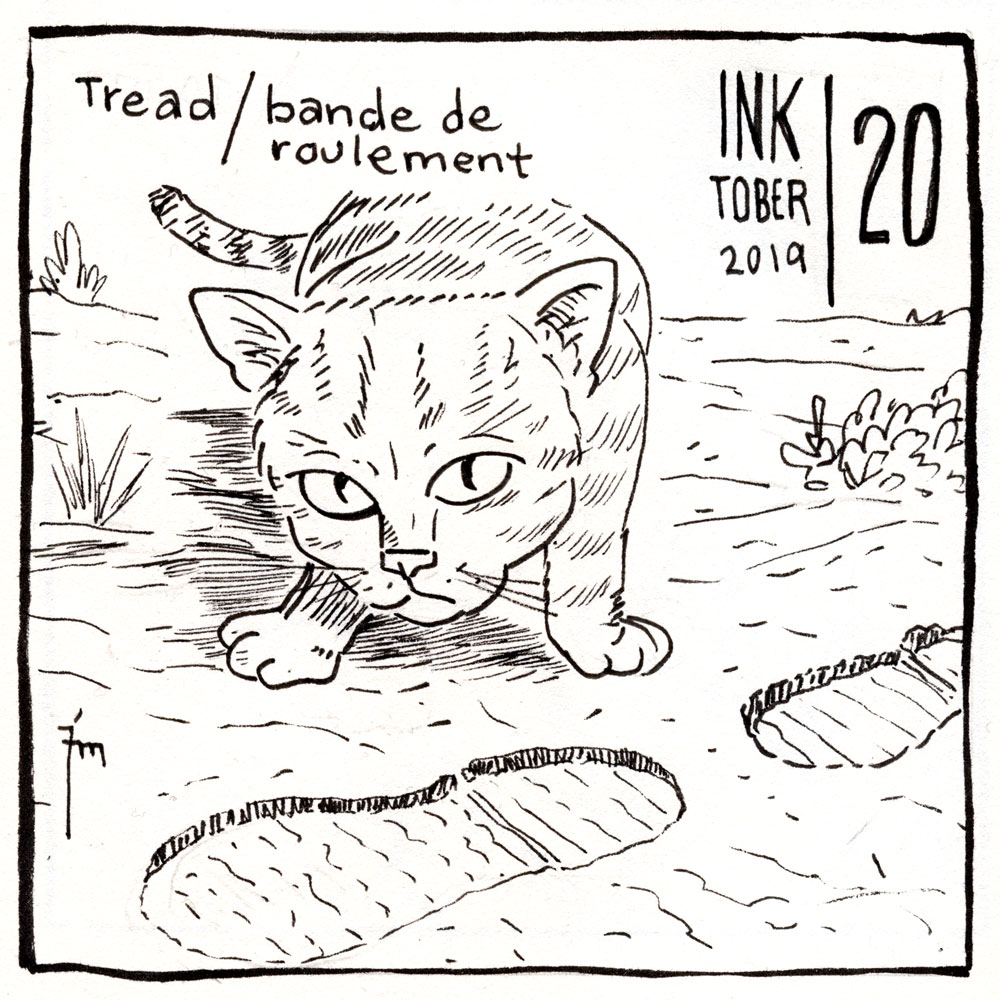 illustration title: Inktober 20: Tread.