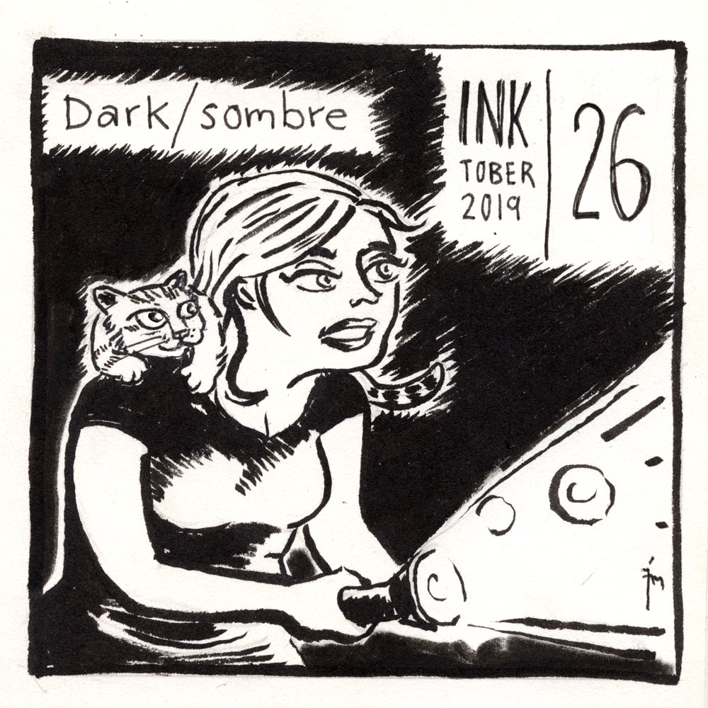 illustration title: Inktober 26: Dark.