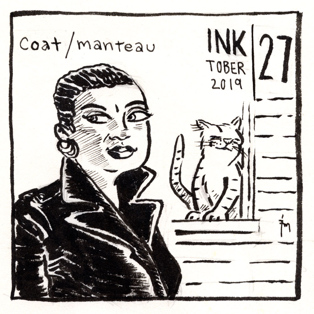 illustration title: Inktober 27: Coat.