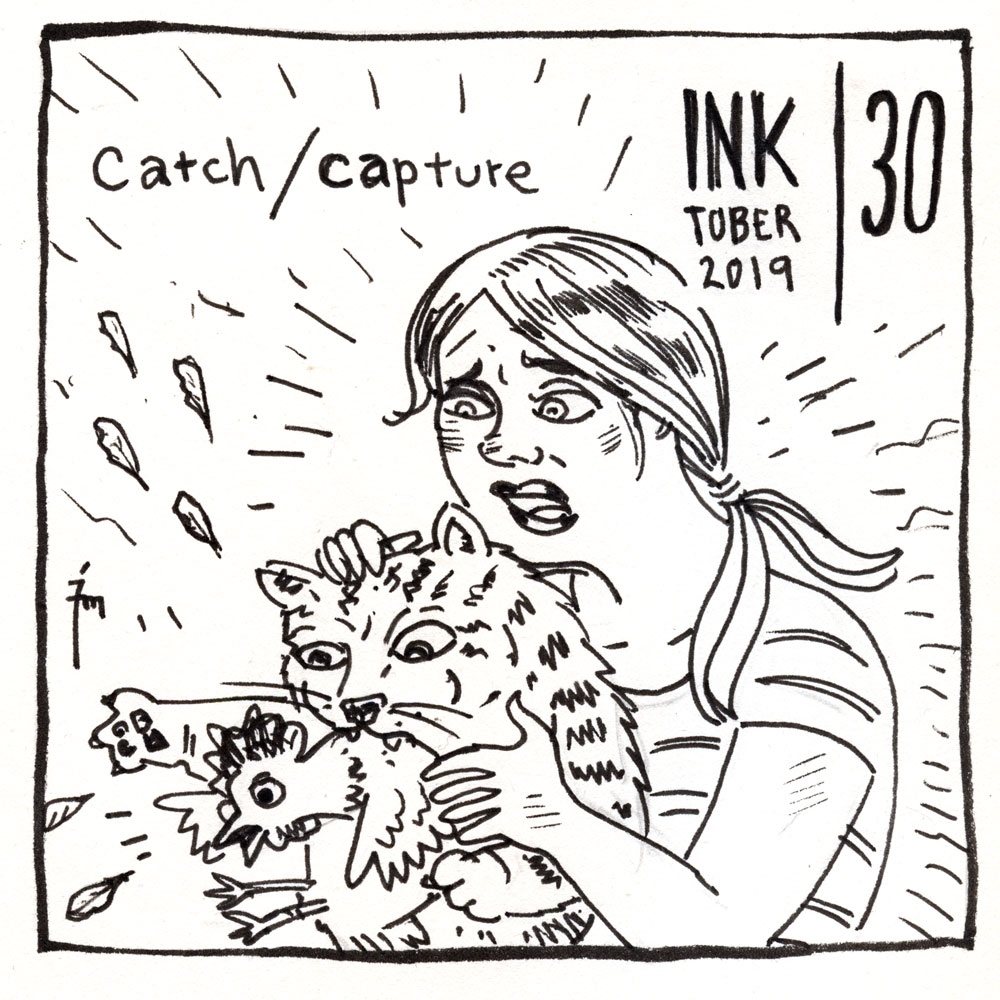 illustration title: Inktober 30: Catch.