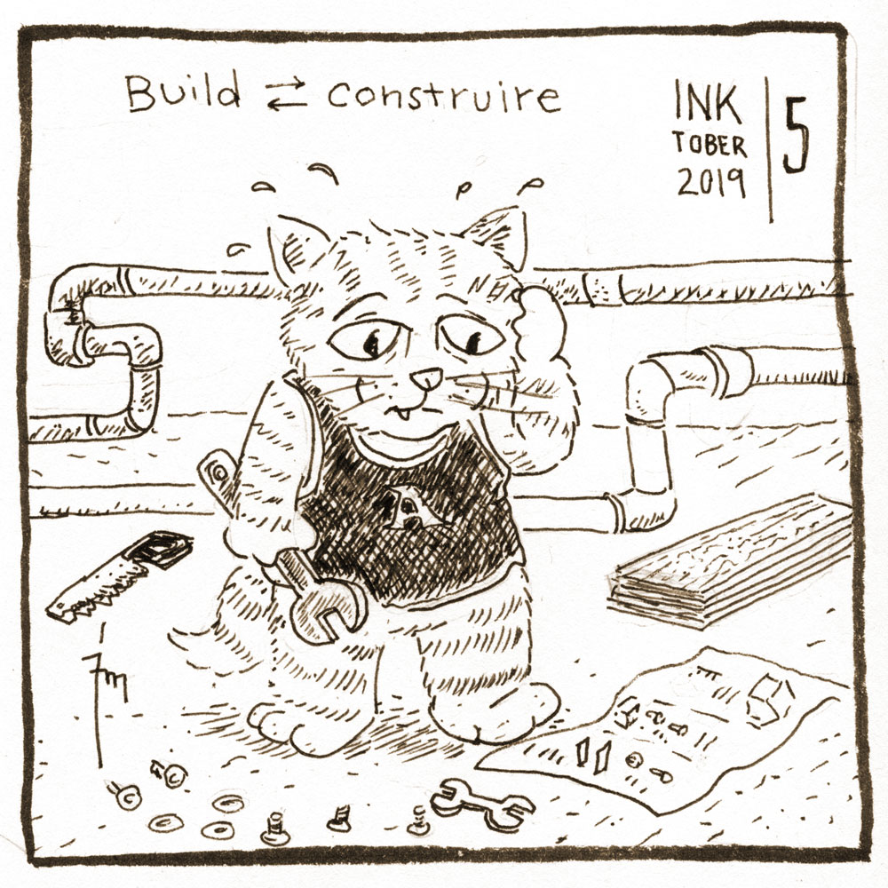 illustration title: Inktober 05: Build.