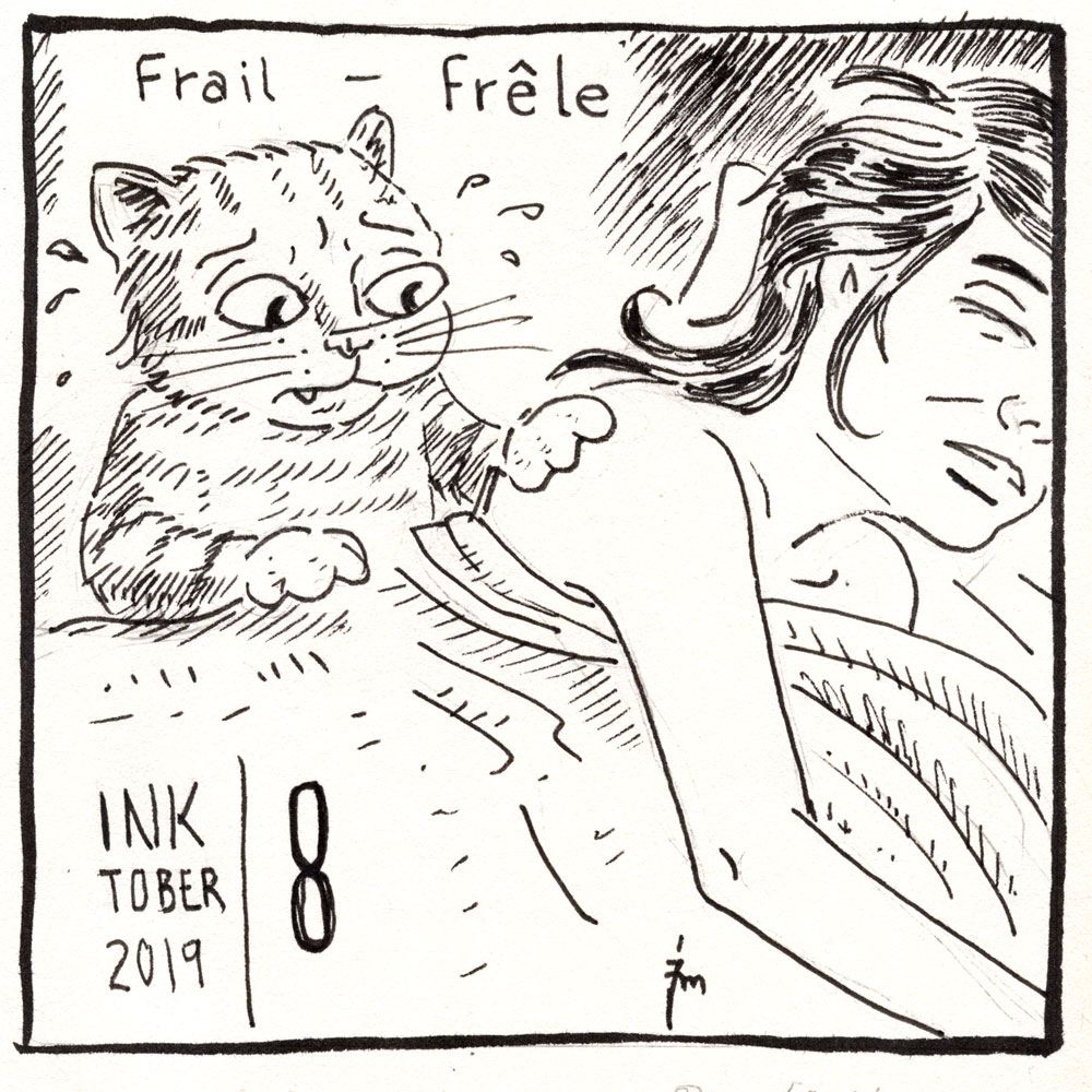 illustration title: Inktober 08: Frail.
