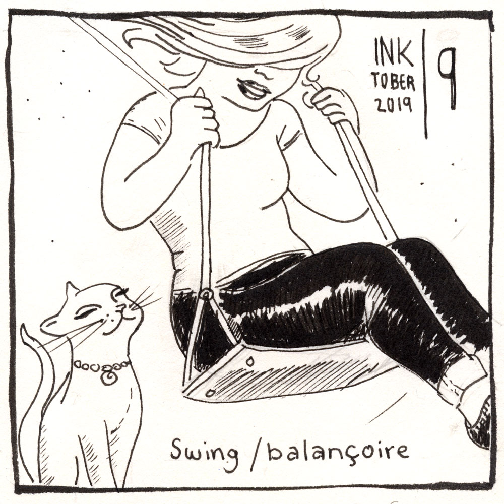 illustration title: Inktober 09: Swing.