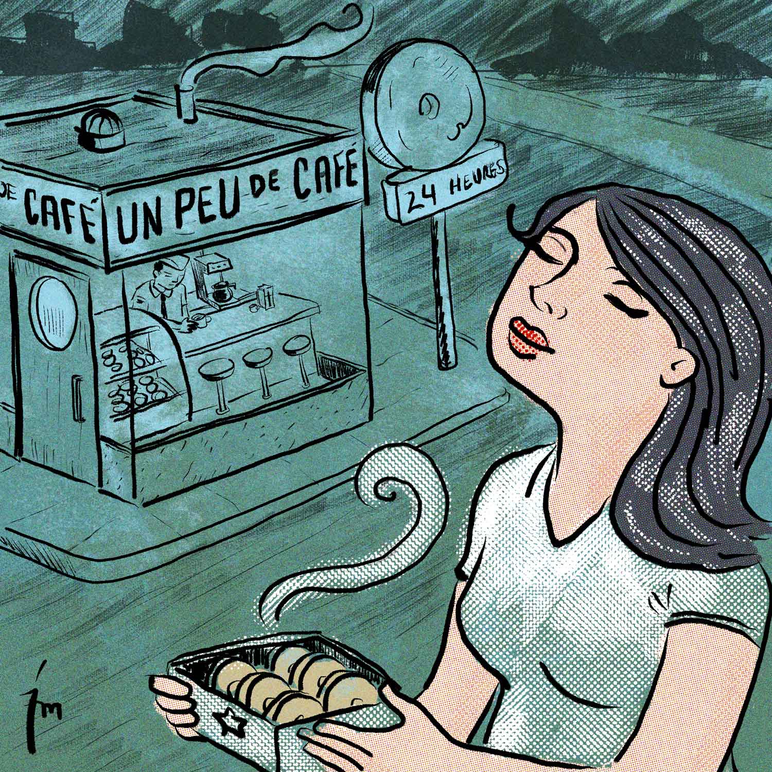 illustration titled: Un Peu De Cafe