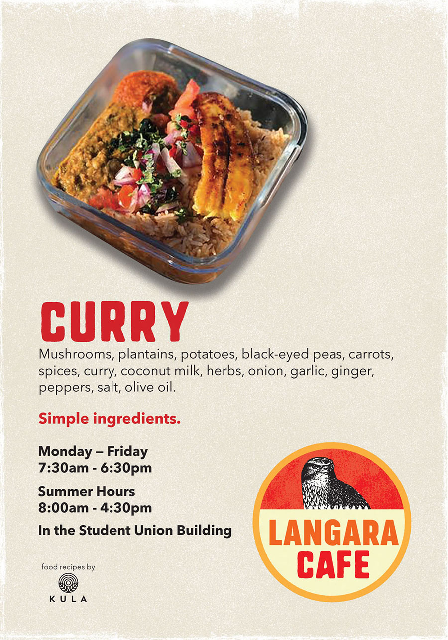 Langara Cafe curry dish poster