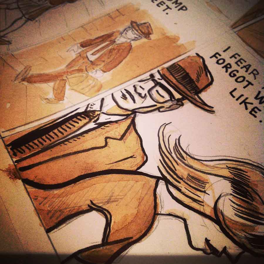 colouring pages of Speak Softly comic strip.