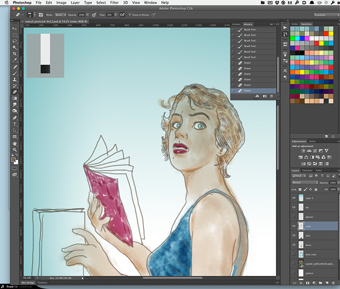 Close up of digital drawing