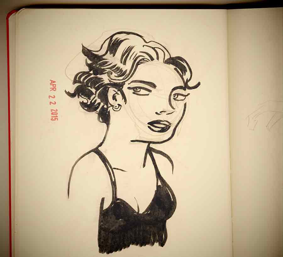 Sketchbook drawing: Luderitz Woman