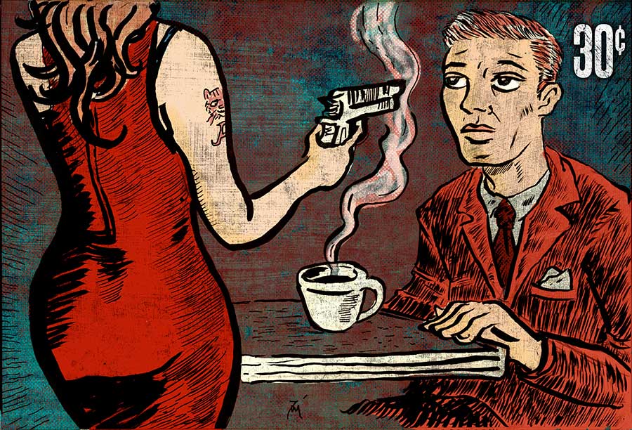 Illustration titled: Coffee Surprise