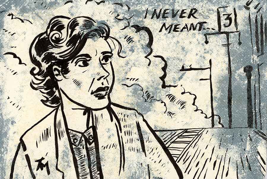 Illustration titled: Inktober 3 Never Meant