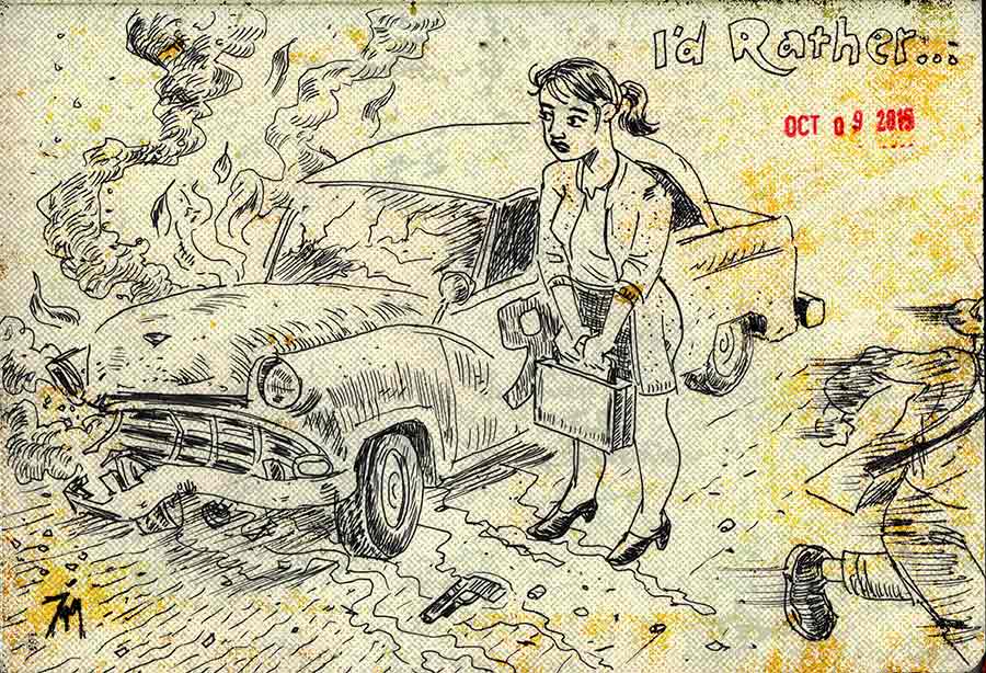 Illustration titled: Inktober 9 Rather