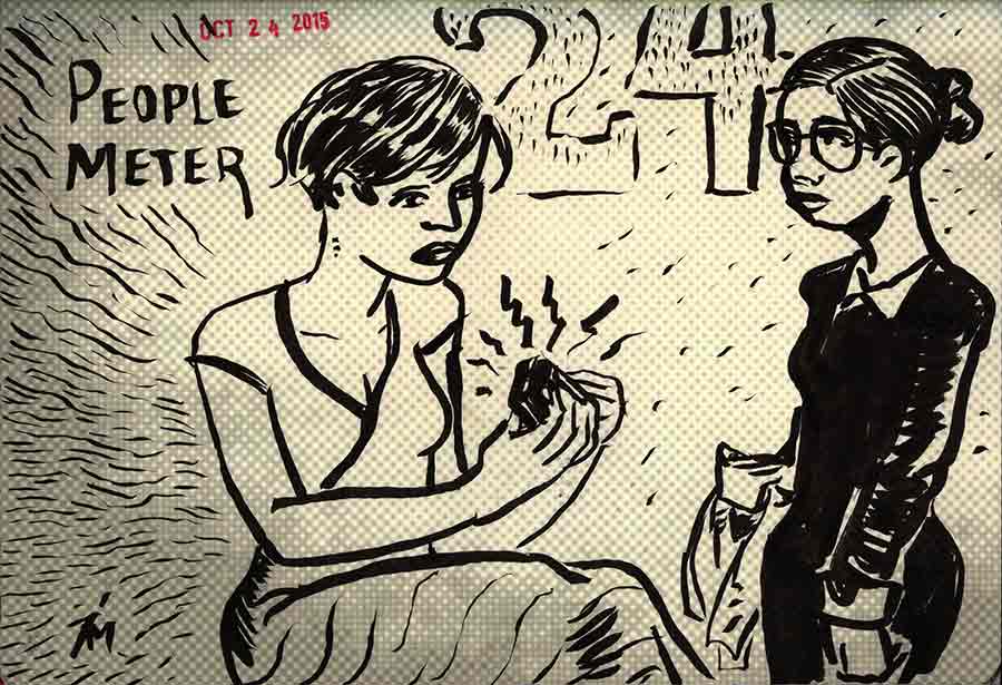 Illustration titled: Inktober 24 People Meter