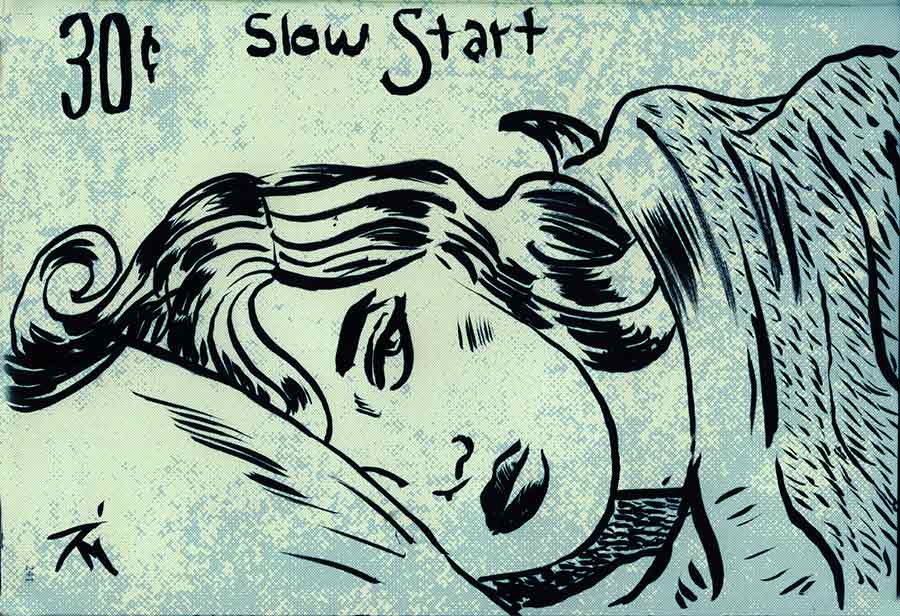 Illustration titled: Inktober 30 Slow Start