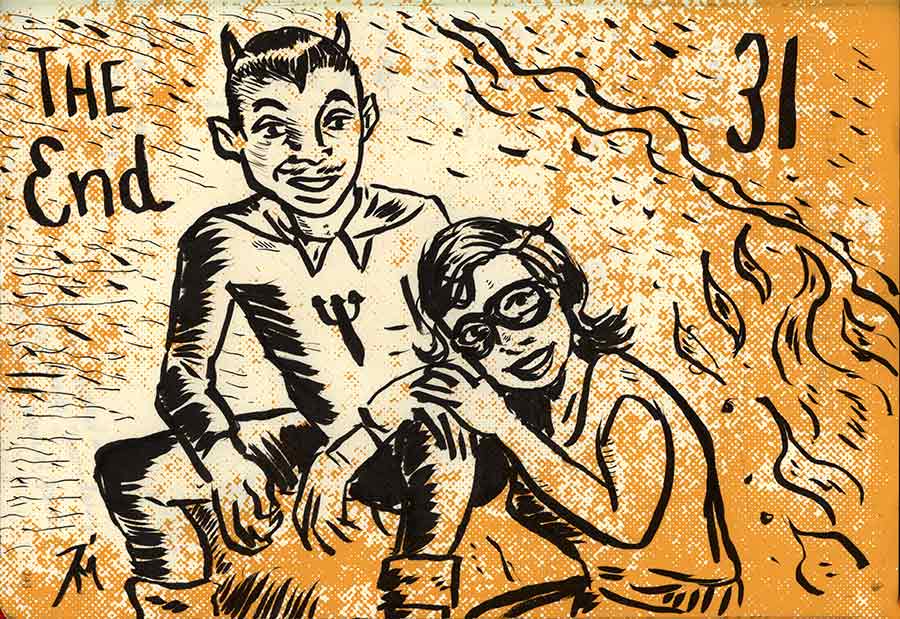 Illustration titled: Inktober 31 The End