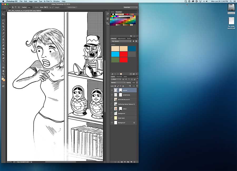 digital inks for an illustration