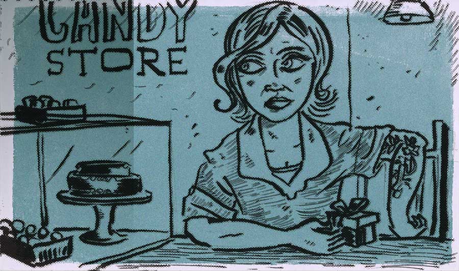 Illustration titled: Candy Store