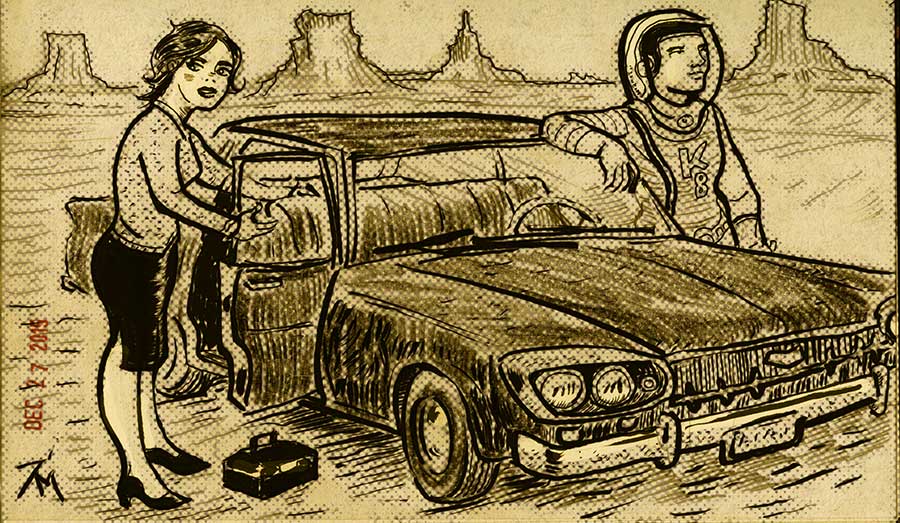 Illustration titled: The Secret Stop