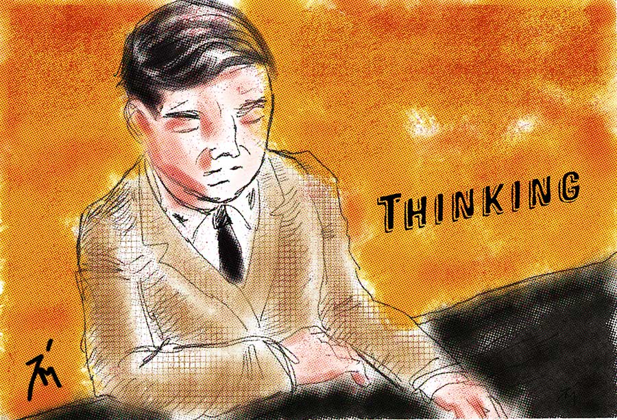 Illustration titled: Thinking