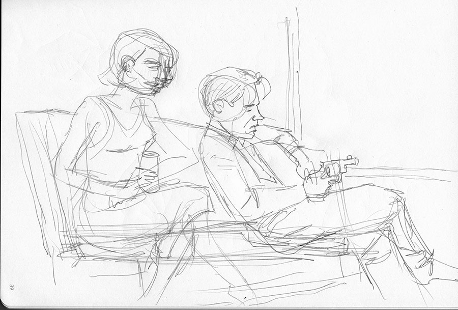 Illustration titled: Pencils for Waiting For The Money