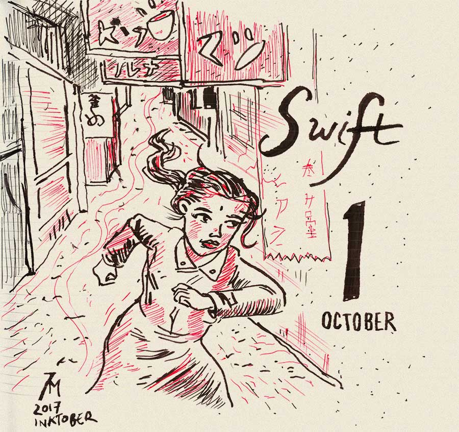 illustration titled Inktober 2017-1 Swift.