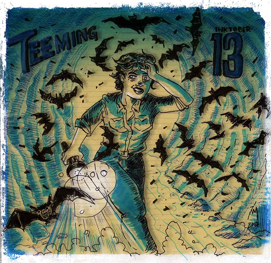 illustration titled: Inktober 13 - Teeming.