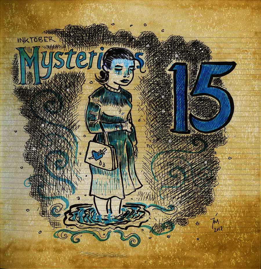 illustration titled: Inktober 15 - Mysterious.