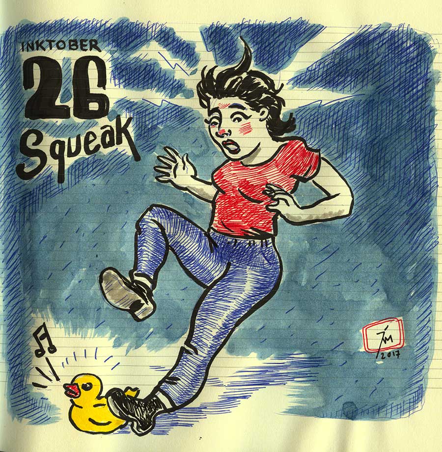 illustration titled: Inktober 26 - Squeak.