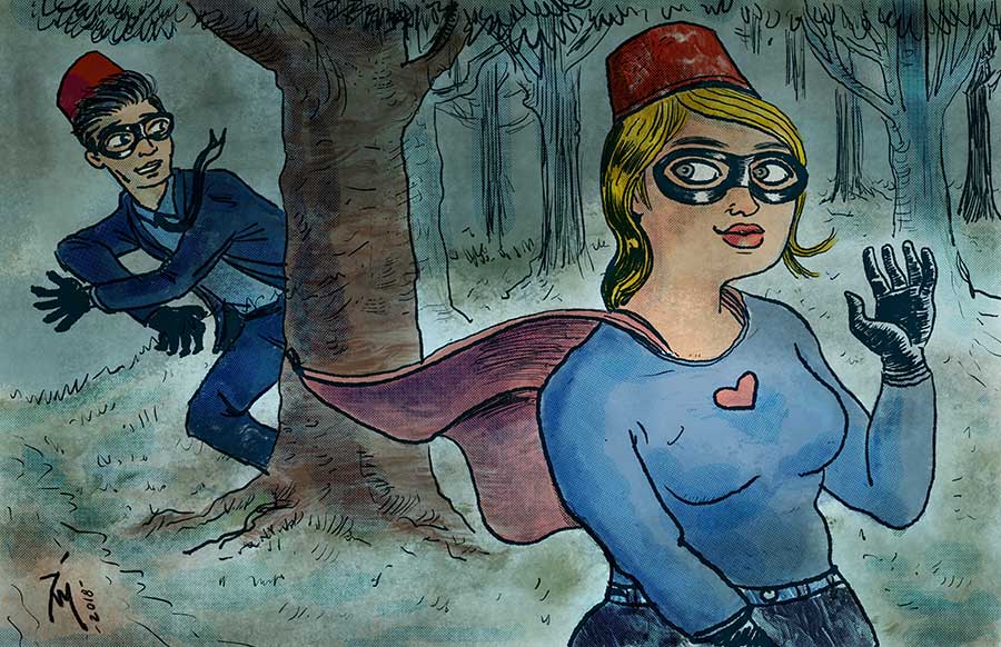 illustration titled: Club Meeting.