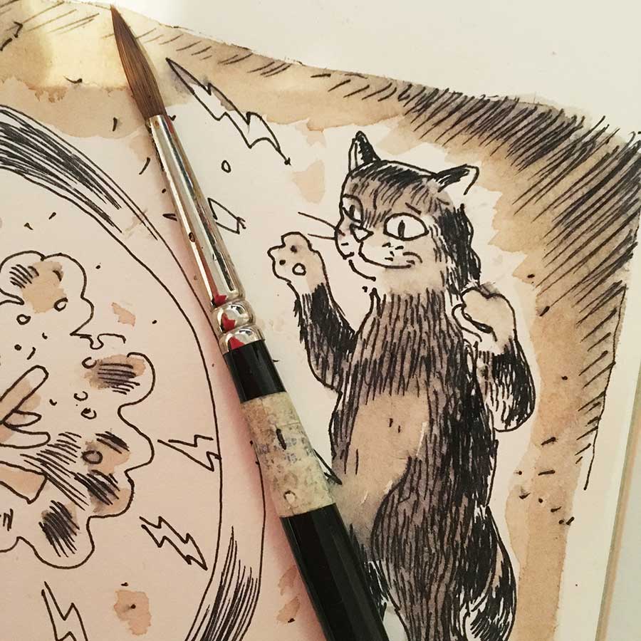 illustration title: Close-up of Inktober 04: Spell.