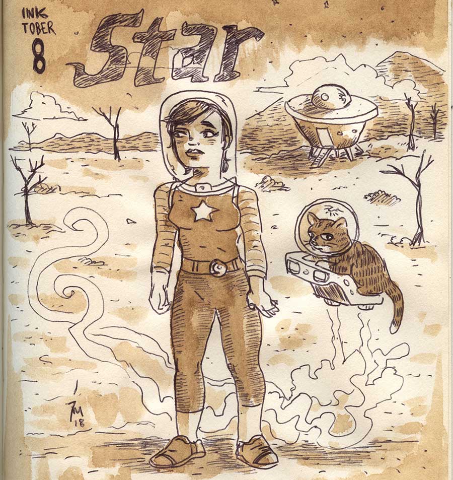illustration title: Inktober 08: Star.