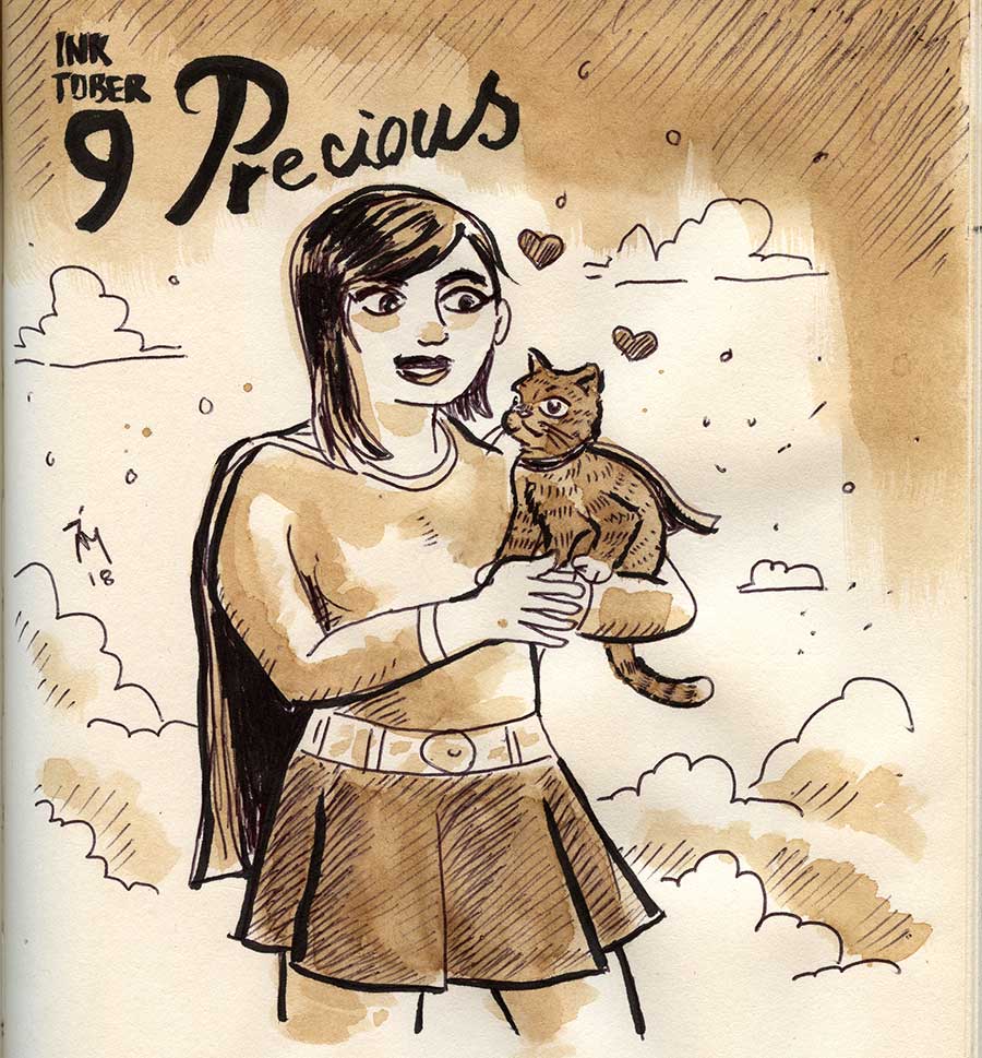 illustration title: Inktober 09: Precious.