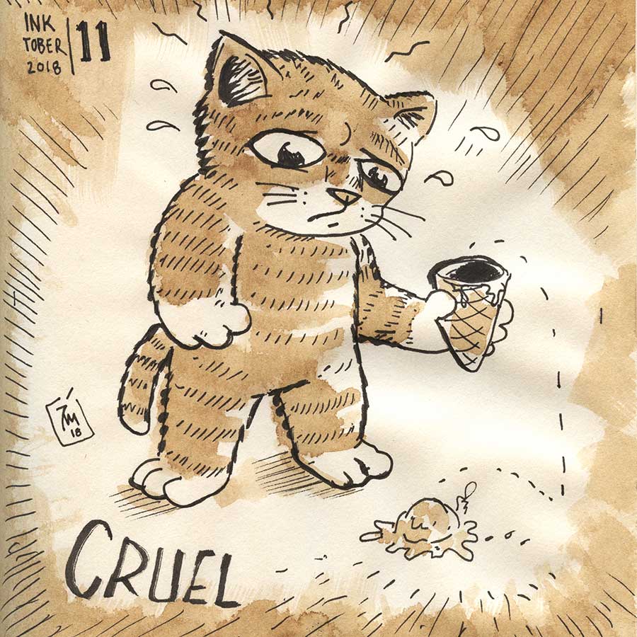 illustration title: Inktober 11: Cruel.