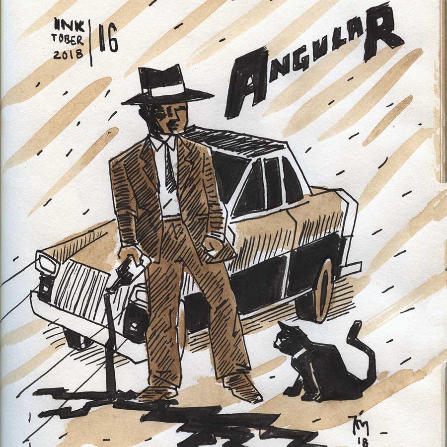 illustration title: Inktober 16:Angular.