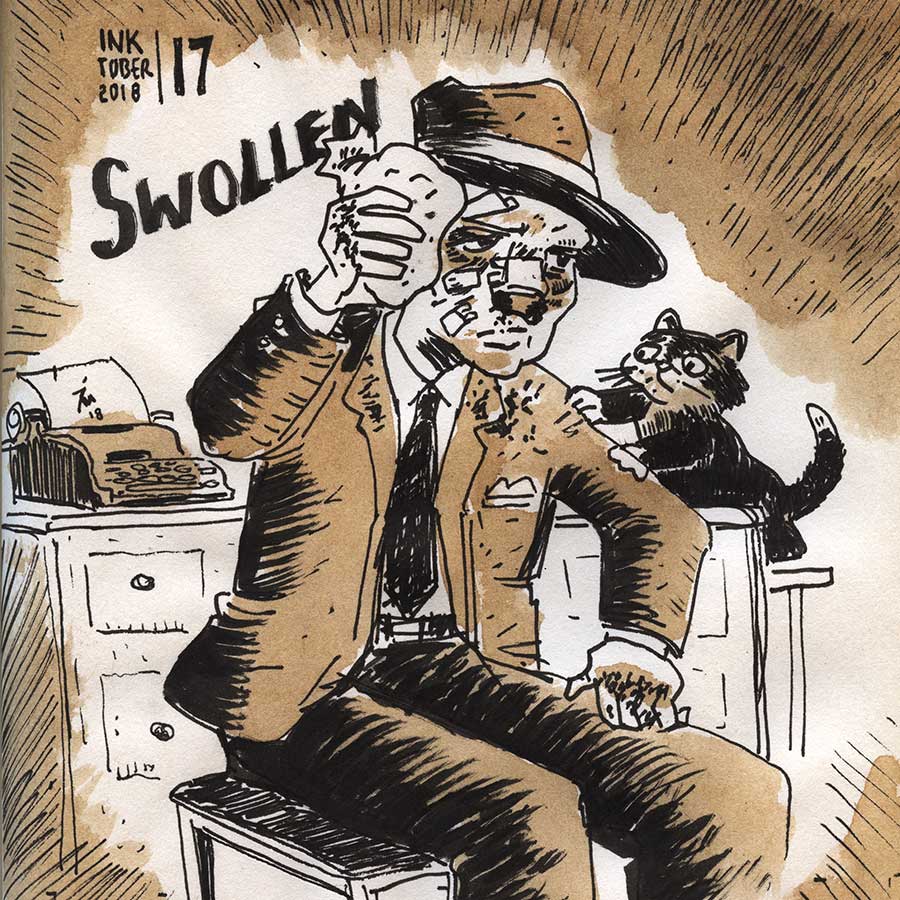 illustration title: Inktober 17: Swollen.