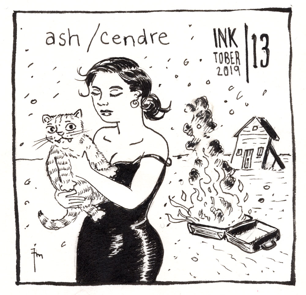 illustration title: Inktober 13: Ash.