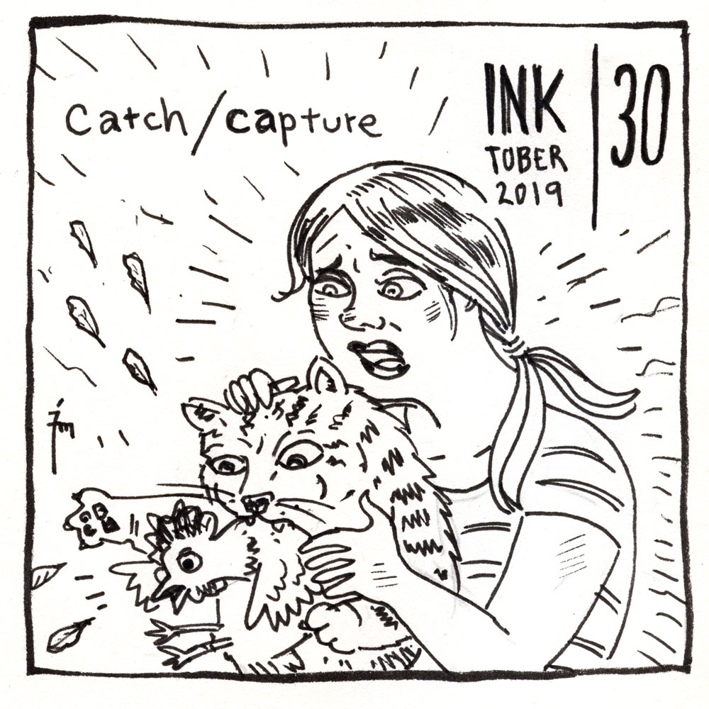 illustration title: Inktober 30: Catch.