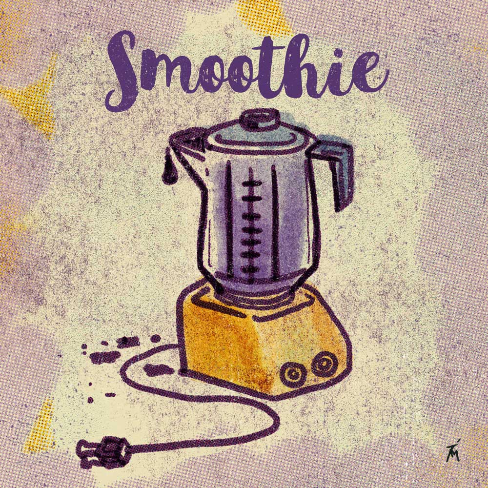 Image of a blender making smoothie.