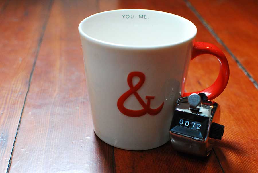 photo of cup and clicker counter