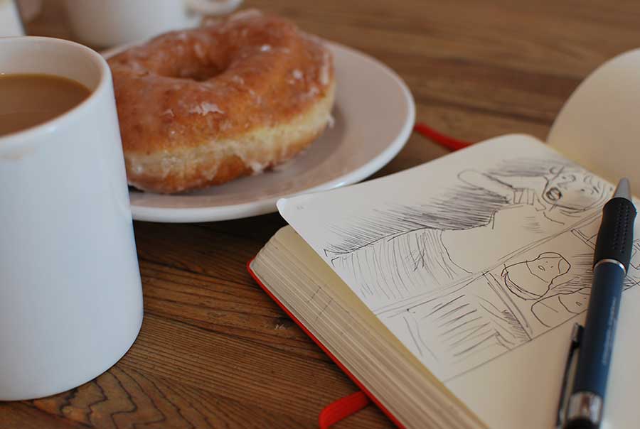 photo of donuts and coffee. Chiliwack, BC, CANADA.